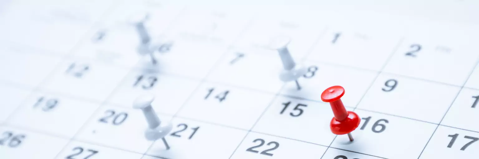 Photographie d'un calendrier au format papier